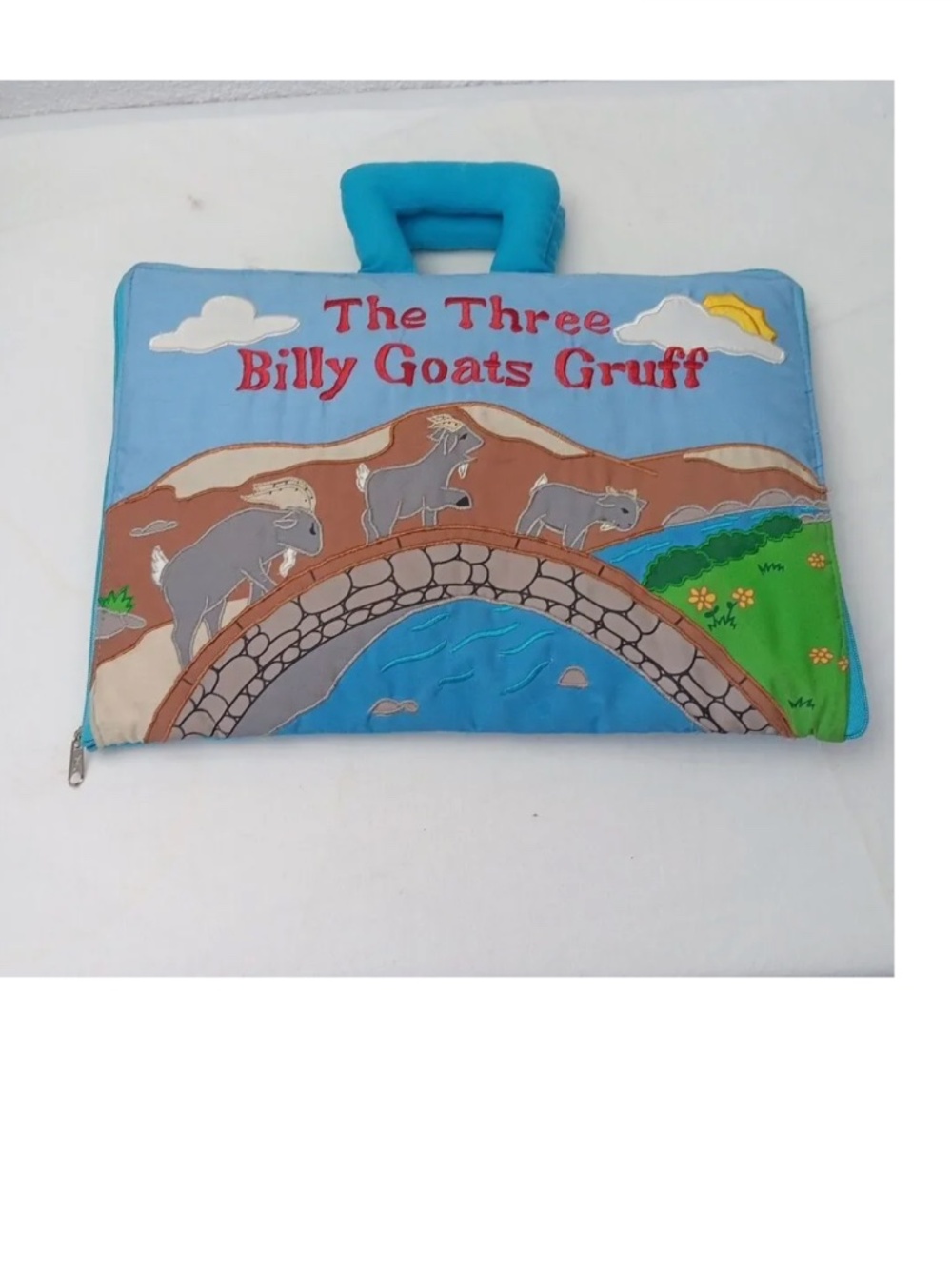 Pockets Of Learning Cloth Book Plush The Billy Goats Gruff Toy Kids Rare HTF EUC